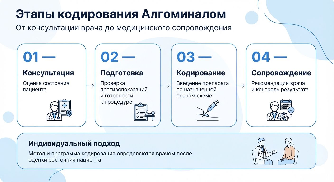 Кодирование препаратом «Алгоминал» в Москве инфографика
