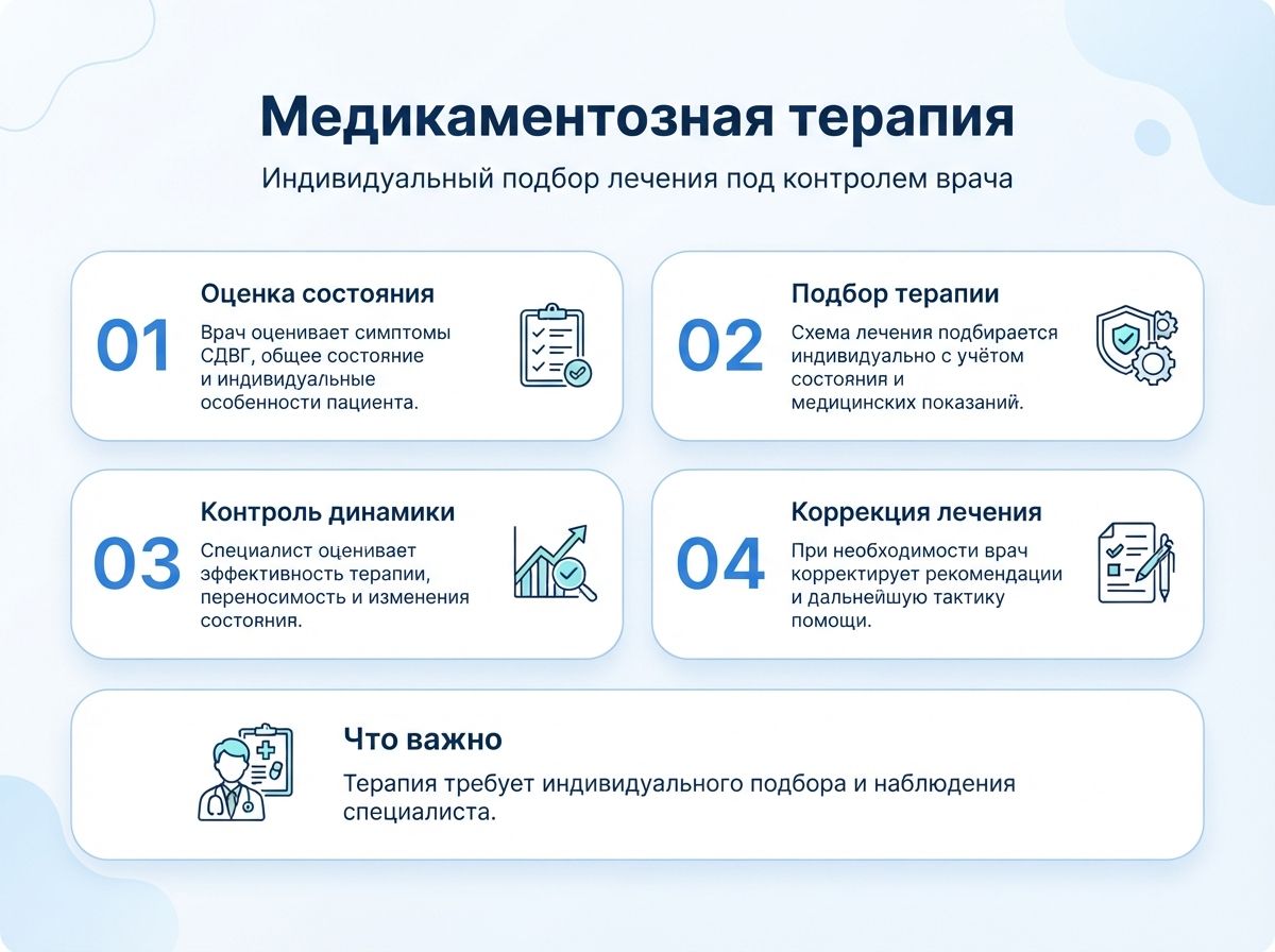 Лечение СДВГ в Москве у детей и взрослыхинфографика